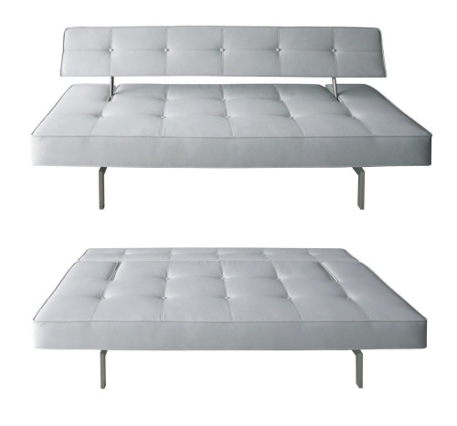 Premium White Leatherette Sofa Bed K18