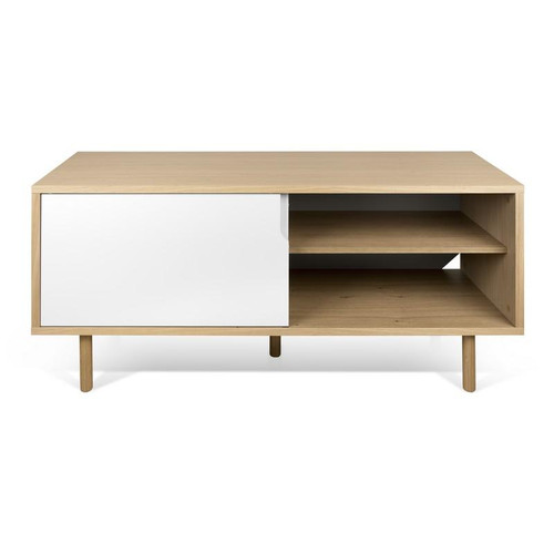 Dann Tv Stand With Wood Legs Oak/Pure White 5603449401183