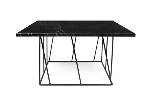 Helix Square Black Marble Coffee Table With Lacquered Steel Base 5603449627378