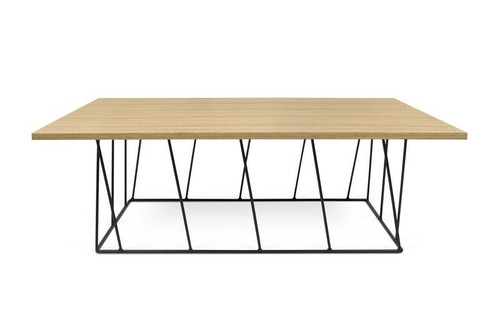 Helix Rectangle Coffee Table Oak/Black Lacquered Steel 5603449626937