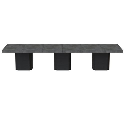 Dusk 3 51'' Dining Table (Set Of 3) Concrete Look/Black 5603449613258
