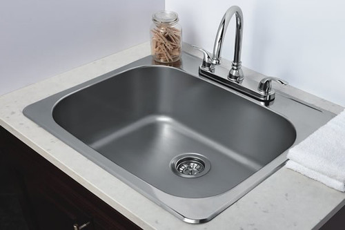 25" W CSA Approved Chrome Laundry Sink With Stainless Steel Finish And 18 Gauge (AI-27769)