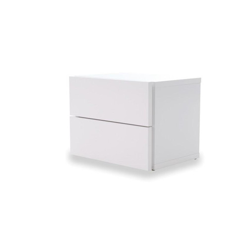 Float 2 Drawer Nightstand (Assembled) Pure White 5603449758768