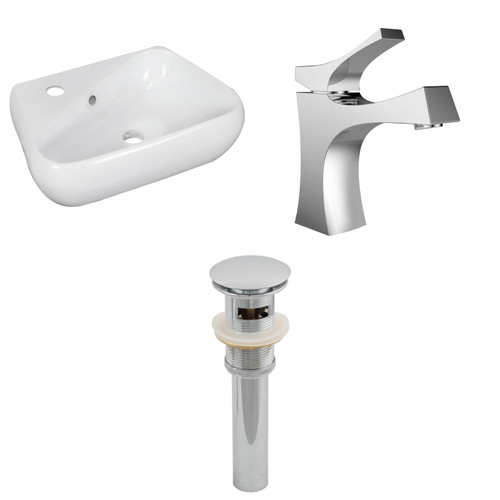 17.5" W Above Counter White Vessel Set For 1 Hole Left Faucet (AI-26283)