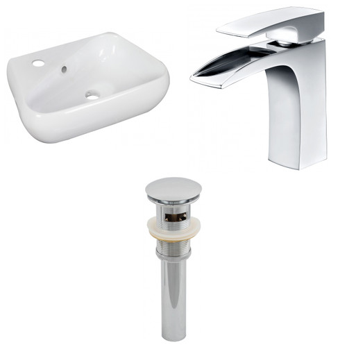 17.5" W Above Counter White Vessel Set For 1 Hole Left Faucet (AI-26287)