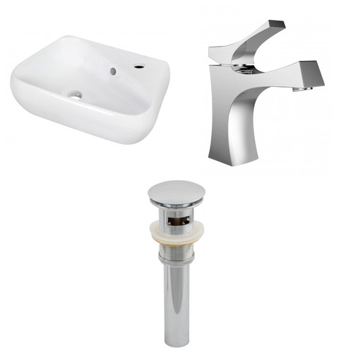 17.5" W Above Counter White Vessel Set For 1 Hole Right Faucet (AI-26289)