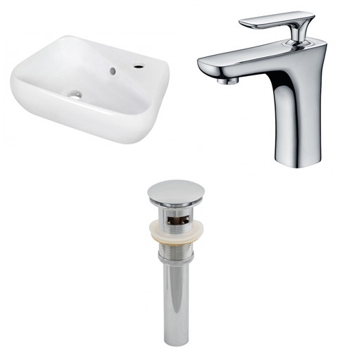 17.5" W Above Counter White Vessel Set For 1 Hole Right Faucet (AI-26292)