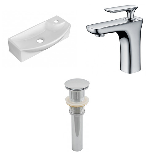 17.75" W Above Counter White Vessel Set For 1 Hole Right Faucet (AI-26310)
