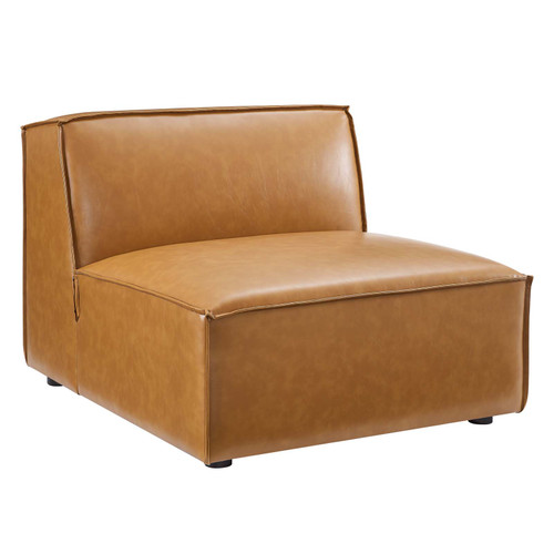 Restore Vegan Leather Sectional Sofa Armless Chair EEI-4495-TAN
