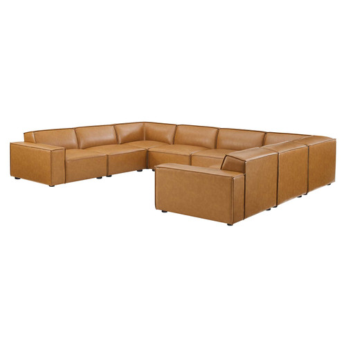 Restore 8-Piece Vegan Leather Sectional Sofa EEI-4717-TAN