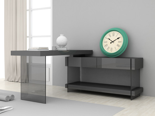 Cloud Desk In Grey High Gloss