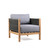 SETODSI4TK Sienna 4 Piece Acacia Wood Outdoor Sofa Seating Set With Teak Finish And Grey Cushions
