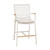 LCPLBAWH Portals Outdoor Patio Aluminum Barstool In Light Matte Sand With Natural Teak Wood Accent