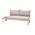 SETODPLT2AA Portals Outdoor 2 Piece Sofa Set In Light Matte Sand Finish With Beigecushions And Natural Teak Wood Accent