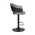 LCBOBABLGR Brody Adjustable Gray Faux Leather Swivel Barstool In Black Powder Coated Finish