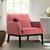 LCOLCHPNK Oliver Pink Velvet Modern Accent Chair With Wood Legs