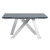 LCACDIGR Ace Contemporary Extension Dining Table In Grey Powder Coated Finish With Brushed Stainless Steel And Grey Tempered Glass Top