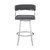 LCSNBABSGR26 Saturn Contemporary 26" Counter Height Barstool In Brushed Stainless Steel Finish And Grey Faux Leather