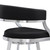 LCSNBABSBL30 Saturn Contemporary 30" Bar Height Barstool In Brushed Stainless Steel Finish And Black Faux Leather