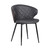 LCAVSIBLGR Ava Contemporary Dining Chair In Black Powder Coated Finish And Grey Faux Leather