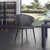 LCAVSIBLGR Ava Contemporary Dining Chair In Black Powder Coated Finish And Grey Faux Leather