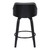 LCAEBABLGR30 Alec Contemporary 30" Bar Height Swivel Barstool In Black Brush Wood Finish And Grey Faux Leather