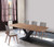 LCERDIWABL Everett Contemporary Dining Table In Matte Black Finish And Walnut Top