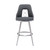 LCRUBABSGR26 Ruby Contemporary 26" Counter Height Barstool In Brushed Stainless Steel Finish And Grey Faux Leather