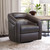 LCDSCHES Desi Contemporary Swivel Accent Chair In Espresso Genuine Leather