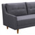 LCDVSEGR Divine Mid-Century Sectional In Champagne Wood Finish And Dark Gray Fabric