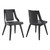 LCANSIBLGR Aniston Gray Faux Leather And Black Wood Dining Chairs - Set Of 2
