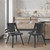LCANSIBLGR Aniston Gray Faux Leather And Black Wood Dining Chairs - Set Of 2