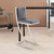 721535752591 Pinellas Modern Grey Faux Leather And Brushed Stainless Steel Bar And Counter Stool