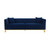 LCEV3BLUE Everest 90" Blue Fabric Upholstered Sofa With Brushed Gold Legs