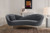 LCAB3GREY Anabella Gray Fabric Upholstered Sofa With Silver Legs