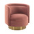 LCPECHBLUSH Peony Blush Fabric Upholstered Sofa Accent Chair With Brushed Gold Legs