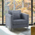LCHT1GREY Heritage Gray Fabric Upholstered Accent Chair With Brushed Stainless Steel Legs