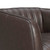 LCARCHES Aries Espresso Genuine Leather Swivel Barrel Chair