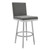721535752157 Rochester Swivel Modern Metal And Grey Faux Leather Bar And Counter Stool