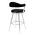 721535747023 Amador 26" Counter Height Barstool In Brushed Stainless Steel And Vintage Black Faux Leather