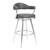 721535747047 Amador 26" Counter Height Barstool In Brushed Stainless Steel And Vintage Grey Faux Leather