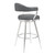 721535747054 Amador 30" Bar Height Barstool In Brushed Stainless Steel And Vintage Grey Faux Leather
