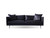 Sofa Tux Black Leather, Black Powder Coated Legs SOFTUX9BLLEPCBLA