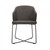 (Set Of 2) Modern Grey Fabric Black Coated Metal Dining Chairs (283212)