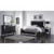 Luxurious Black Tone Full Bed With Padded Headboard And Footboard Mirror Trim Accents (383858)
