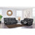 Grey Reclining Sofa In Waterfall Pattern Deeply Padded Seat Cushions And Arm Rests (383929)