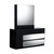 Modern Black Dresser With Geometric Designed Panels 5 Drawers (384013)