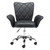 Black Faux Leather Flared Arms Swivel Office Chair (385465)