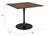 Walnut On Black Square Top Bistro Style Pedestal Dining Table (386248)