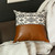 Warm Brown Faux Leather And Boho Abstract Pillow Cover (386783)